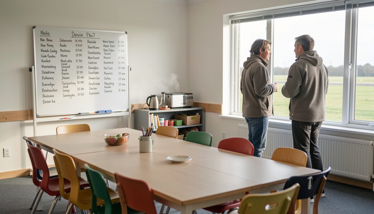 The clubhouse table is often where the day's vocabulary is spoken fastest and explained most easily. Illustrative image, generated with AI.